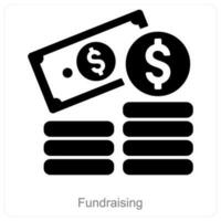 fonds verhogen en geld icoon concept vector