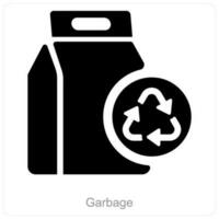 vuilnis en recycle icoon concept vector
