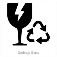 vuilnis glas en milieu icoon concept vector