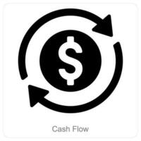 contant geld stromen en geld icoon concept vector