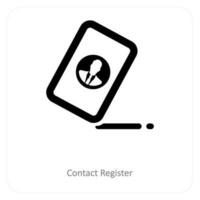 contact registreren en adres icoon concept vector