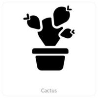 cactus en fabriek icoon concept vector
