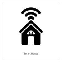 slim huis en technologie icoon concept vector