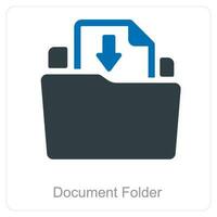 document uploaden en map icoon concept vector