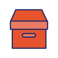 doos doos verpakking postdienst lijn en vul stijl: vector