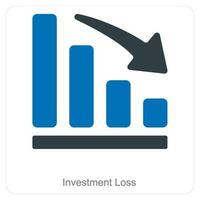 investering verlies en diagram icoon concept vector