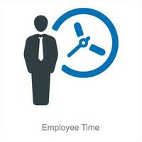 werknemer tijd en bedrijf icoon concept vector