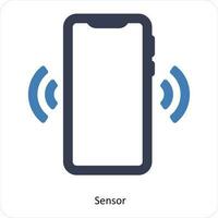 sensor en mobiel icoon concept vector