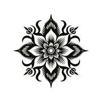 hand- getrokken bloem tatoeëren, meetkundig bloem kunst vector geïsoleerd Aan wit achtergrond