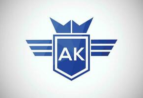 laag poly en eerste ak brief logo ontwerp, vector ontwerp concept