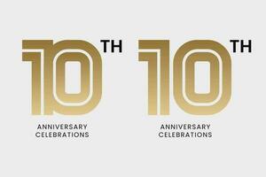 10e jaren verjaardag viering icoon vector logo ontwerp sjabloon. embleem van de 10e verjaardag.
