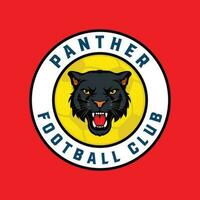 panter Amerikaans voetbal club logo en insigne ontwerp, embleem, vector sjabloon, club