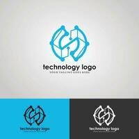 technologie logo ontwerp vector