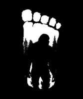 grote voet leeft er toe doen logo t-shirt sasquatch t-shirt ontwerp vector