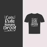 vector kat citaten en kat minnaar t overhemd ontwerp sjabloon