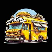 oktoberfeest Hamburger busje voor voedsel partij vector