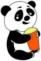 vrij vector schattig panda sticker