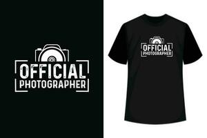 officiële fotograaf evenement fotografie t-shirt vector camera