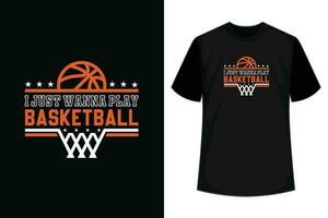 ik alleen maar wil ik Speel basketbal - basketbal speler trainer t-shirt vector