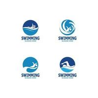 zwemmen mensen logo vector sjabloon illustratie