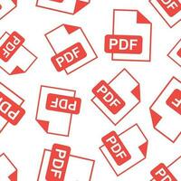 pdf downloaden naadloos patroon achtergrond. bedrijf vlak vector illustratie. pdf formaat bord teken symbool patroon.