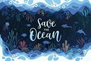 achtergrond kunst concept van oceanen onderwater- wereld illustratie vector