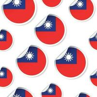 Taiwan vlag sticker naadloos patroon achtergrond. bedrijf concept etiket pictogram. Taiwan vlag symbool patroon. vector