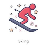 karakter skiën ontwerp vector