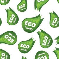 eco vriendelijk groen blad naadloos patroon achtergrond. bedrijf vlak vector illustratie. eco vriendelijk teken symbool patroon.