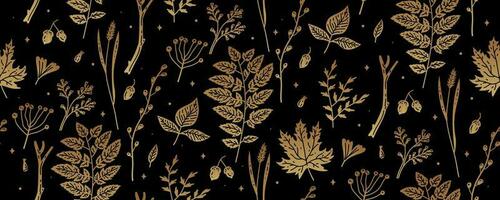 gouden kunst decoratie illustratie. luxe naadloos patroon met goud bladeren. vector