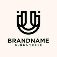 brief u logo ontwerp sjabloon. vector