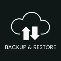 vector icoon backup en herstellen, wolk, web, internetten. app zwart en wit