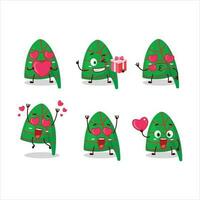 groen strepen elf hoed tekenfilm karakter met liefde schattig emoticon vector