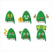 groen strepen elf hoed tekenfilm karakter met schattig emoticon brengen geld vector