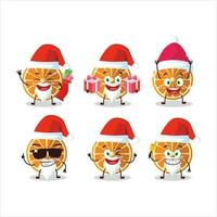 de kerstman claus emoticons met nieuw oranje tekenfilm karakter vector