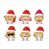 de kerstman claus emoticons met plastic bord tekenfilm karakter vector