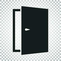 deur vector icoon. Uitgang icoon. Open deur illustratie. gemakkelijk bedrijf concept pictogram Aan geïsoleerd achtergrond.