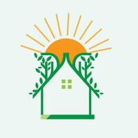 groen huizen logo en concepten vector