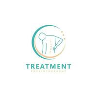 behandeling fysiotherapie chiropractie logo ontwerp inspiratie. wervelkolom symbool vector icoon ontwerp illustratie sjabloon