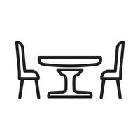 tafel met stoelen icoon. bistro ronde tafel symbool voor uw web plaats ontwerp, logo, app.vector illustratie vector