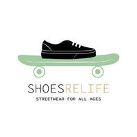 skateboard en schoenen vector logo eps 10