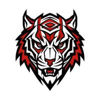 opvallend hand- getrokken tijger logo ontwerp met ingewikkeld details en krachtig aanwezigheid. ideaal voor merken op zoek naar een sterk en boeiend beeld vector