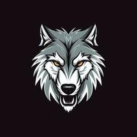 wolf hoofd hand- getrokken logo ontwerp illustratie vector