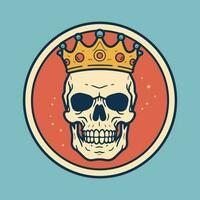 schedel oppassen een kroon hand- getrokken logo ontwerp illustratie vector
