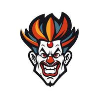 expressief clown hoofd logo ontwerp illustratie, vastleggen de grillig charme en speels geest in een uniek en boeiend manier vector