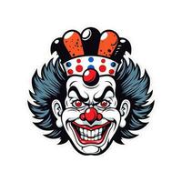 clown hoofd hand- getrokken logo ontwerp illustratie vector