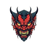 duivel demon hoofd vector klem kunst illustratie
