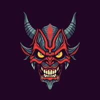 duivel demon hoofd vector klem kunst illustratie