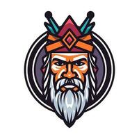 een krachtig en dynamisch viking hoofd vector klem kunst illustratie, met een woest uitdrukking en ingewikkeld helm, gegarandeerd naar toevoegen gevolg naar uw ontwerpen en boeien aandacht