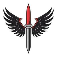 zwaard Vleugels logo symbolen vector klem kunst illustratie